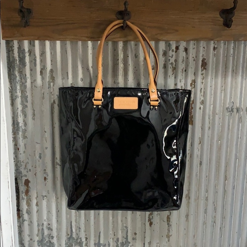 Black Patent Leather Kate Spade Tote